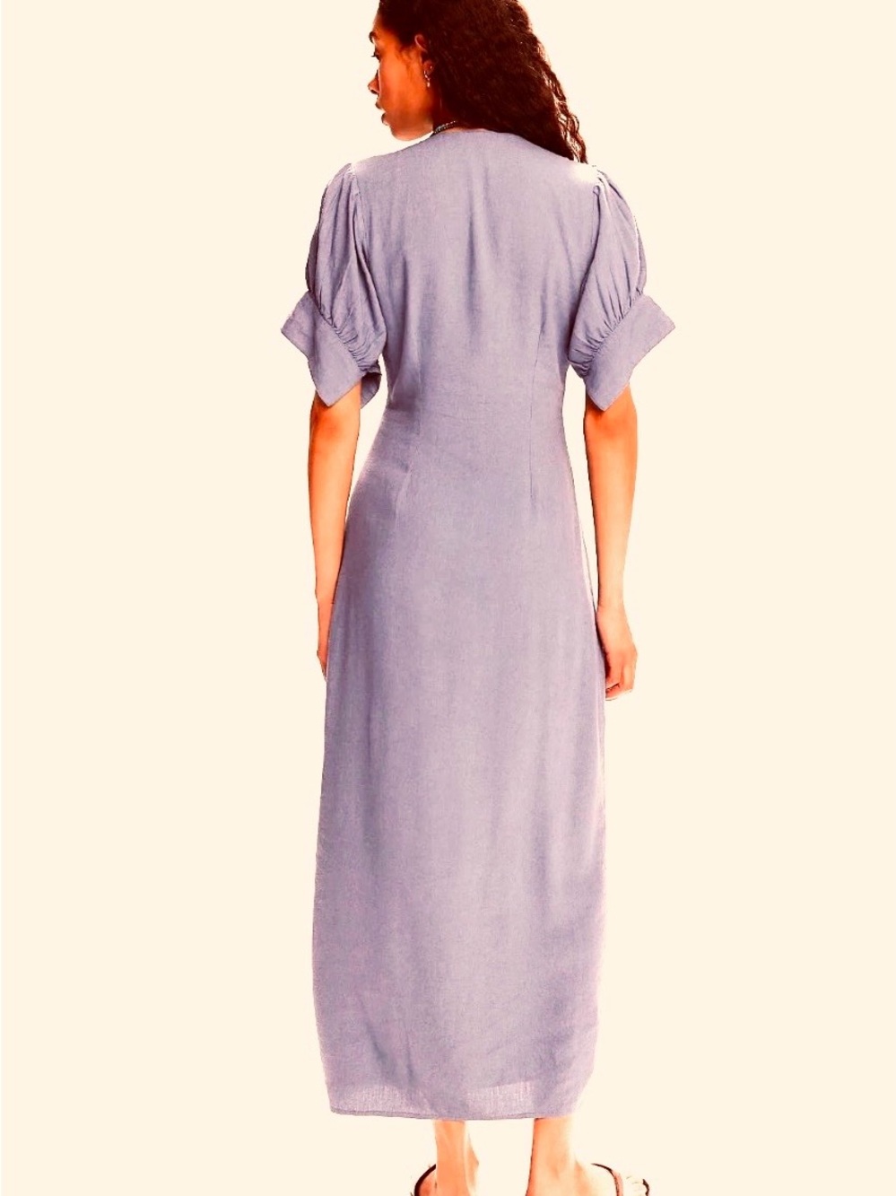 Free People Vintage Summer Midi Dress Lilac size Medium - Picture 3 of 10